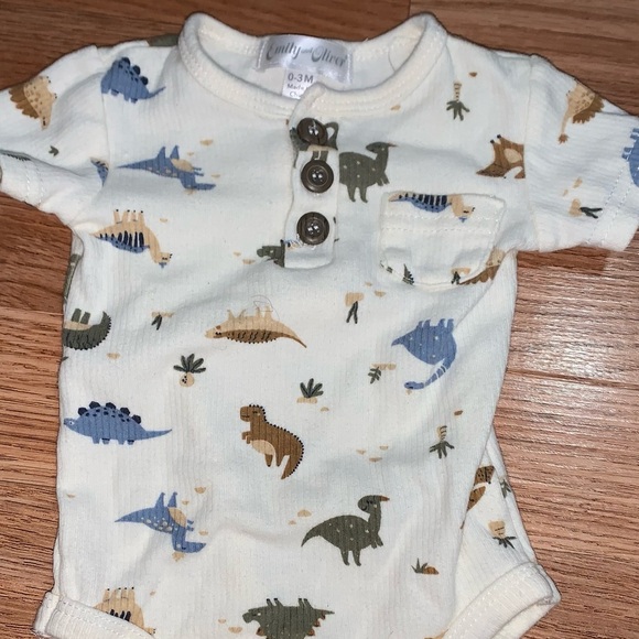 Dinosaur Printed Gender Neutral Onesie - Picture 8 of 9
